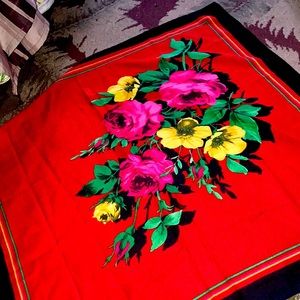 Red scarf Roses flowers big abs bright!